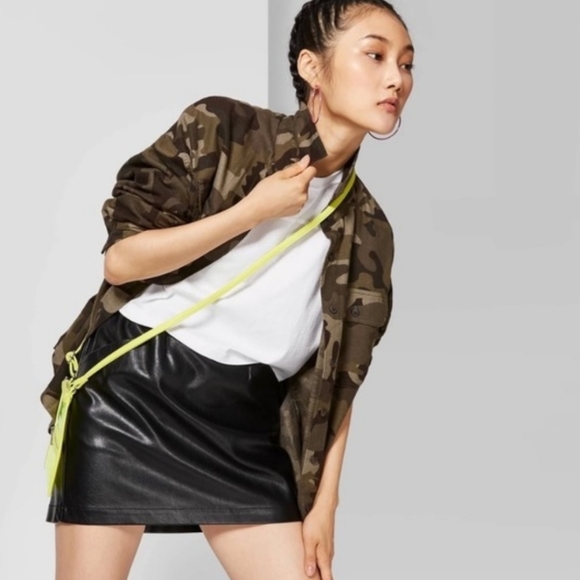 wild fable Dresses & Skirts - Wild Fable Faux Leather Pocket A Line Mini Skirt🦃